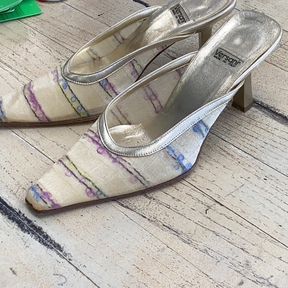 Versani Made in Italy Kitten Heel Mules – Size 5.5 B - Picture 7 of 9